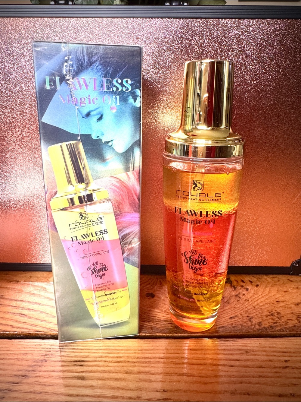 Royale Flawless Magic Oil Hair Serum, Keratin Booster,Rose,Coconut & Marula Oil